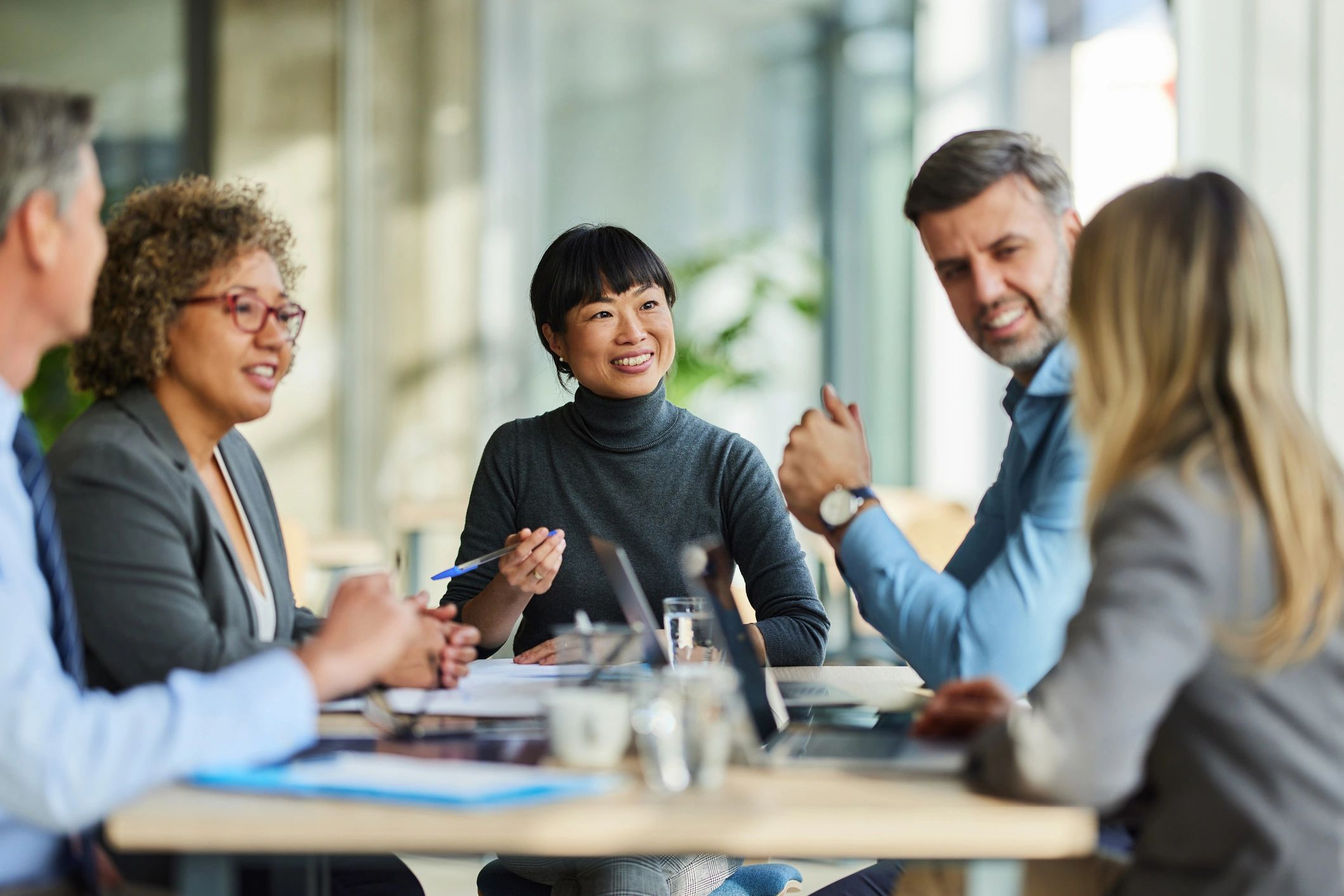 Business client team in discussion