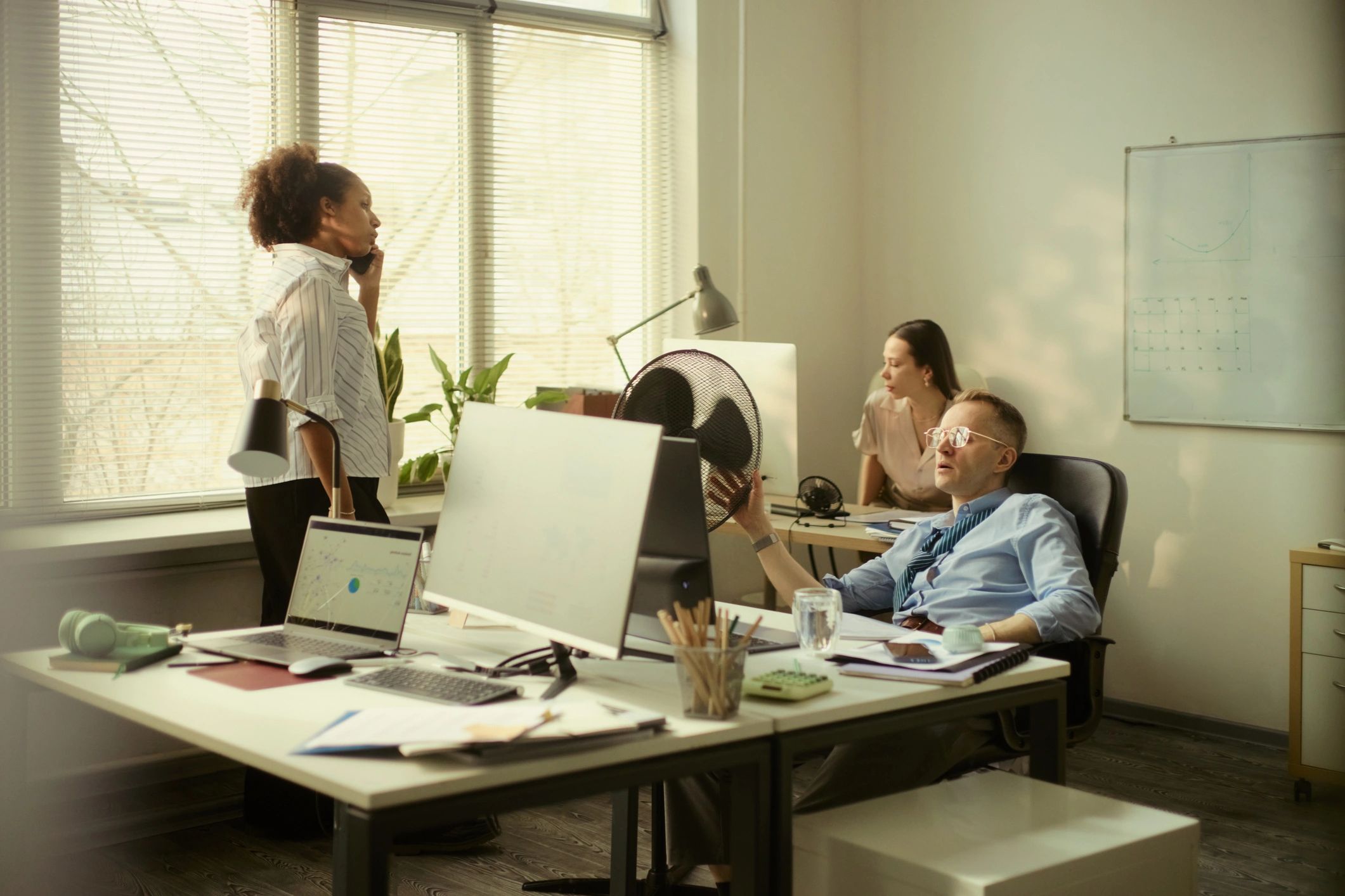 Office team working together in a professional environment
