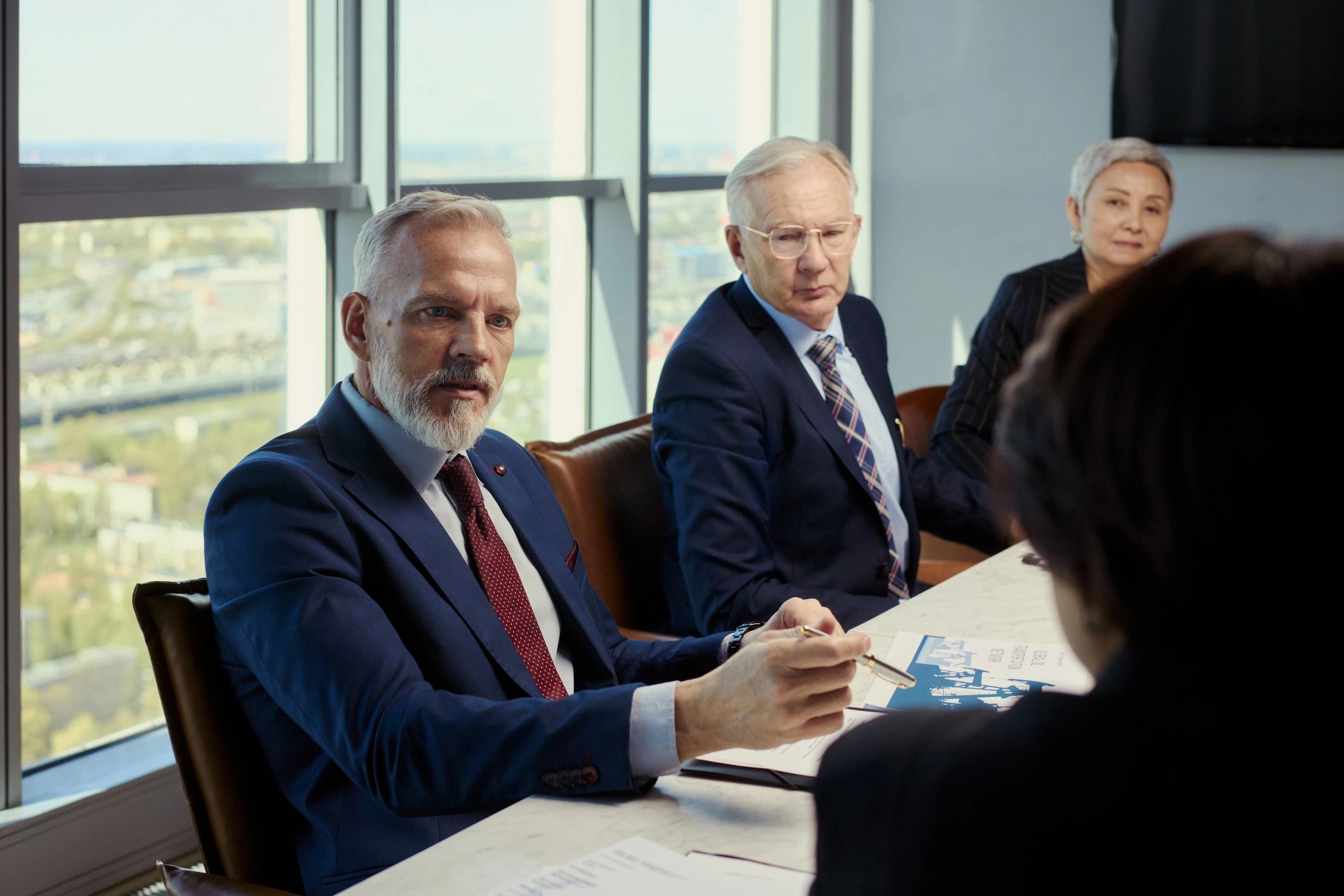 Executives in a professional business meeting